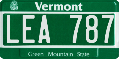 VT license plate LEA787