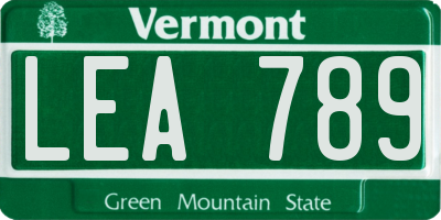VT license plate LEA789