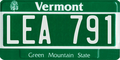 VT license plate LEA791