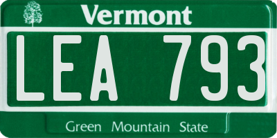 VT license plate LEA793