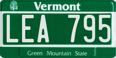 VT license plate LEA795
