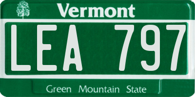 VT license plate LEA797