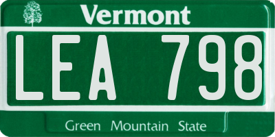 VT license plate LEA798