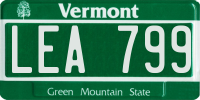 VT license plate LEA799