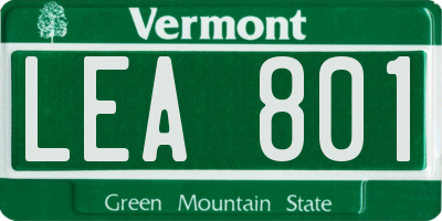VT license plate LEA801