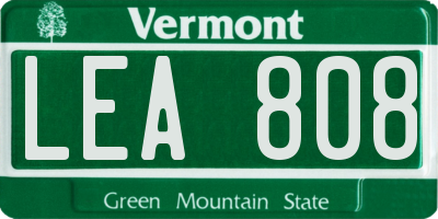 VT license plate LEA808