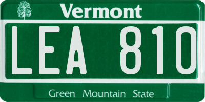 VT license plate LEA810