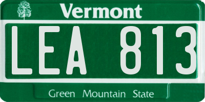 VT license plate LEA813