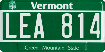 VT license plate LEA814