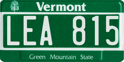 VT license plate LEA815