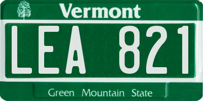 VT license plate LEA821