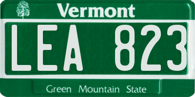 VT license plate LEA823