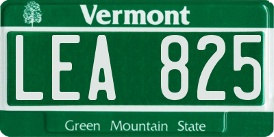 VT license plate LEA825