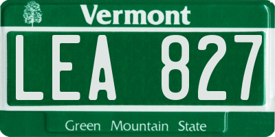 VT license plate LEA827