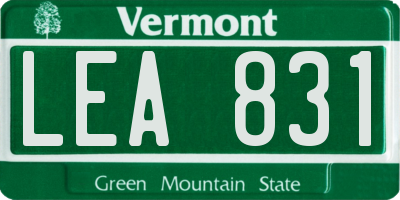 VT license plate LEA831