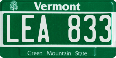 VT license plate LEA833