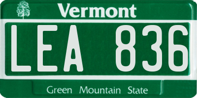 VT license plate LEA836