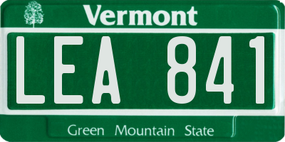 VT license plate LEA841
