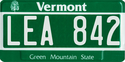 VT license plate LEA842