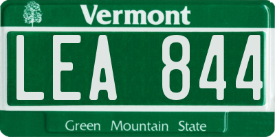 VT license plate LEA844