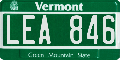 VT license plate LEA846