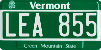 VT license plate LEA855