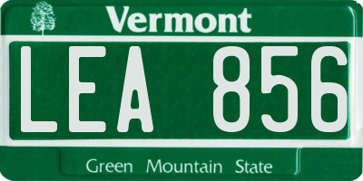 VT license plate LEA856
