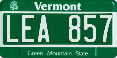 VT license plate LEA857