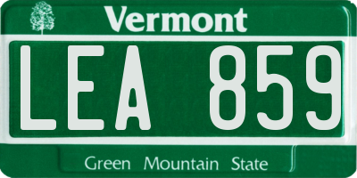 VT license plate LEA859