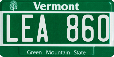 VT license plate LEA860