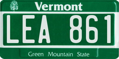 VT license plate LEA861