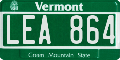 VT license plate LEA864
