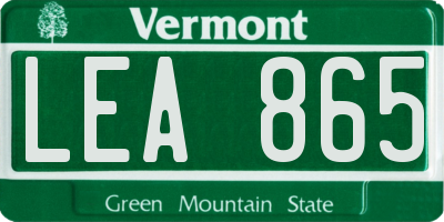 VT license plate LEA865