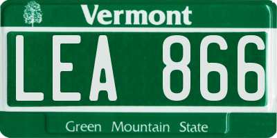 VT license plate LEA866
