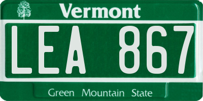 VT license plate LEA867