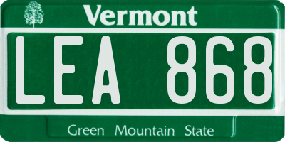 VT license plate LEA868