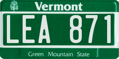 VT license plate LEA871
