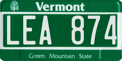 VT license plate LEA874