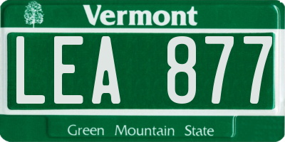 VT license plate LEA877