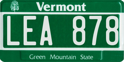 VT license plate LEA878