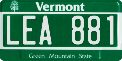 VT license plate LEA881