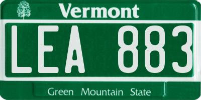 VT license plate LEA883