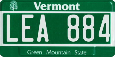 VT license plate LEA884