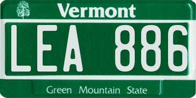 VT license plate LEA886