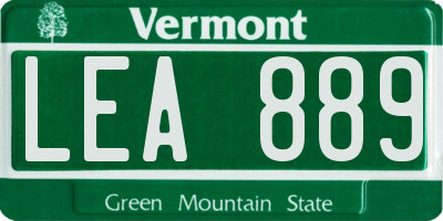 VT license plate LEA889