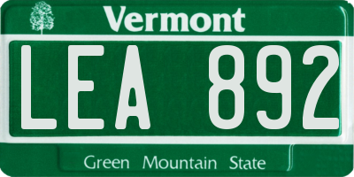 VT license plate LEA892