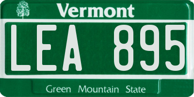 VT license plate LEA895