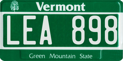 VT license plate LEA898