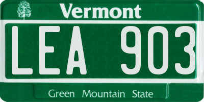 VT license plate LEA903