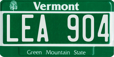 VT license plate LEA904